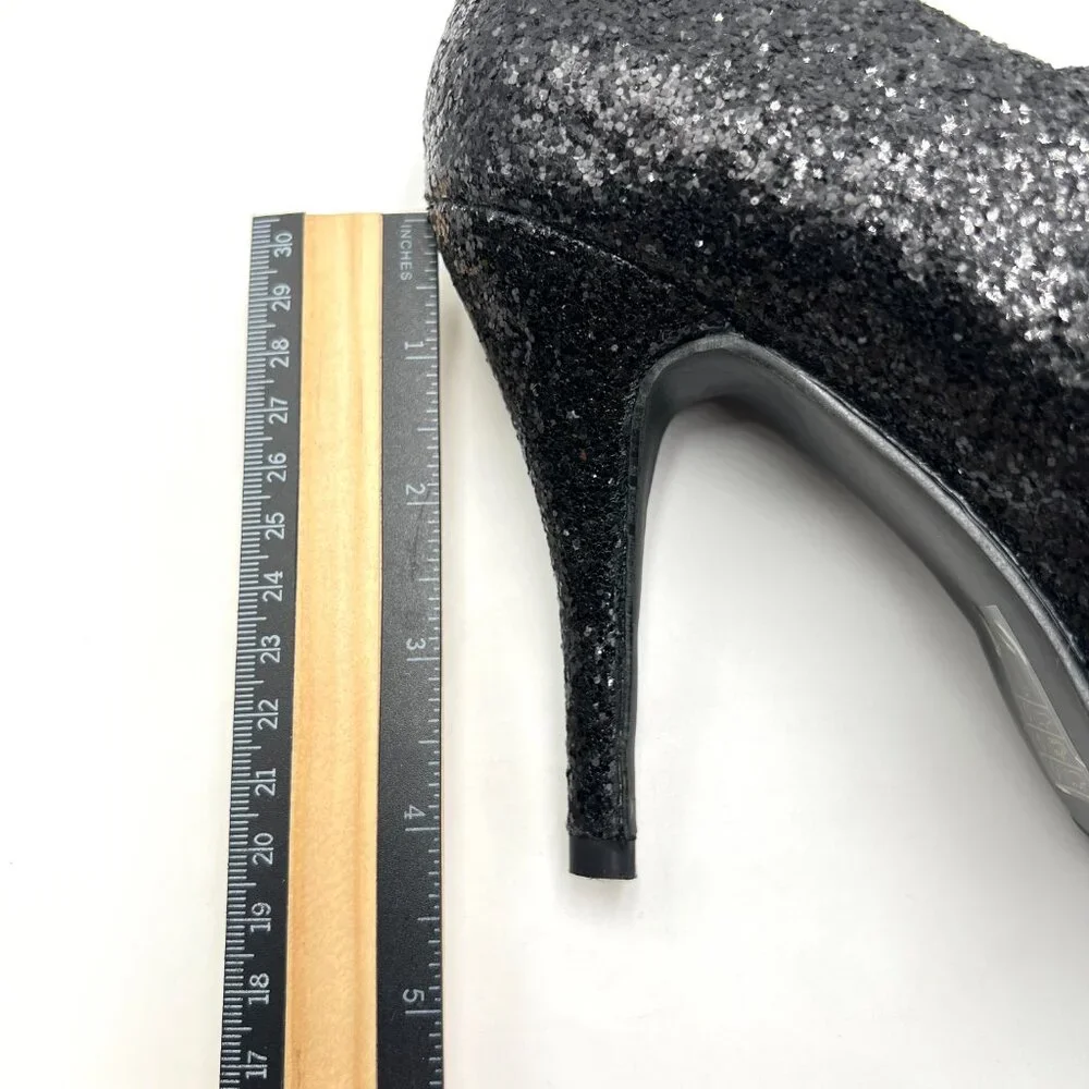 Ellie Size 8 8M Black‎ Glitter Platform Mary Jane Stiletto Heels Pumps Shoes